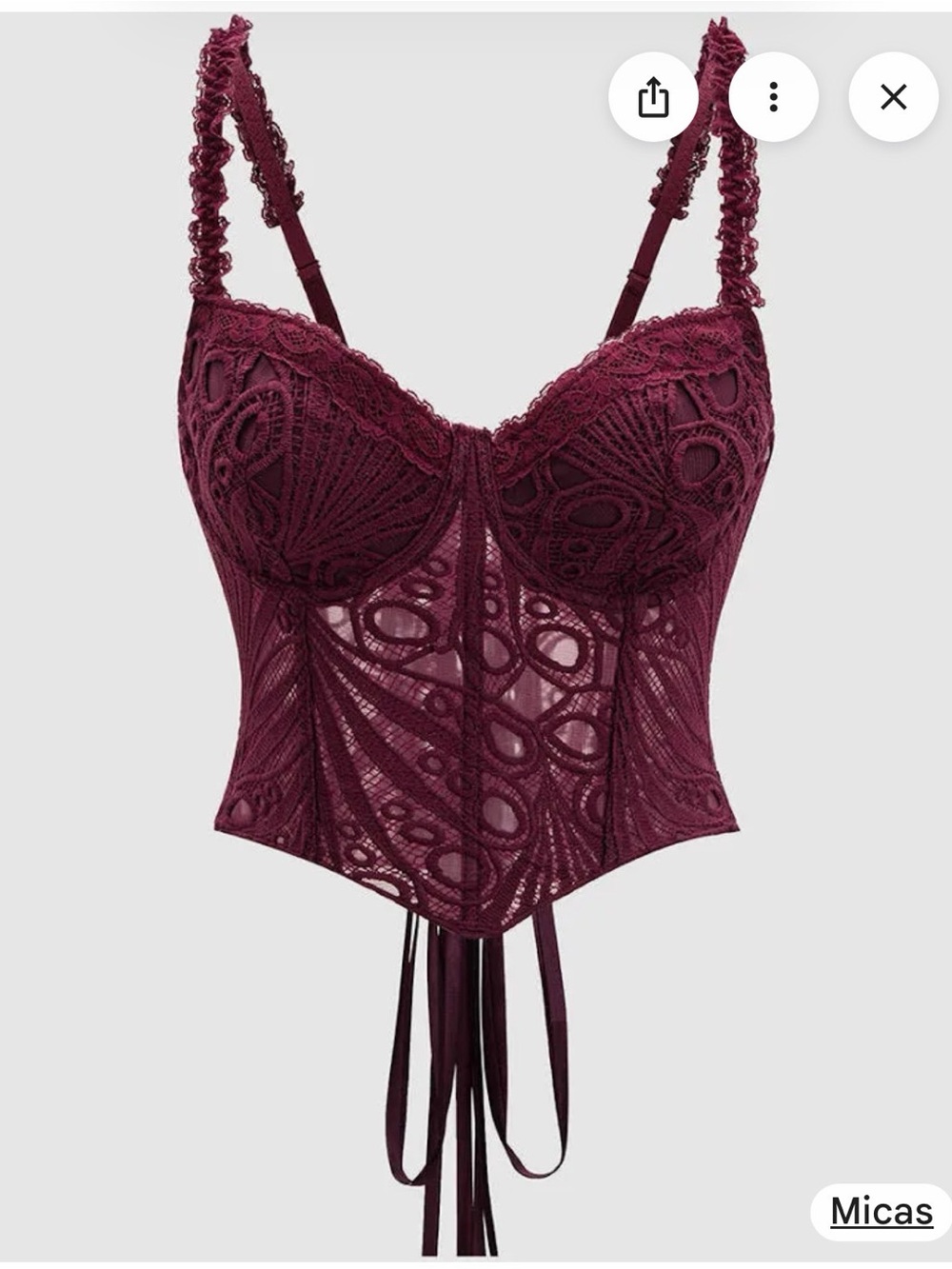 Wine Lace Longline Bustier Corset